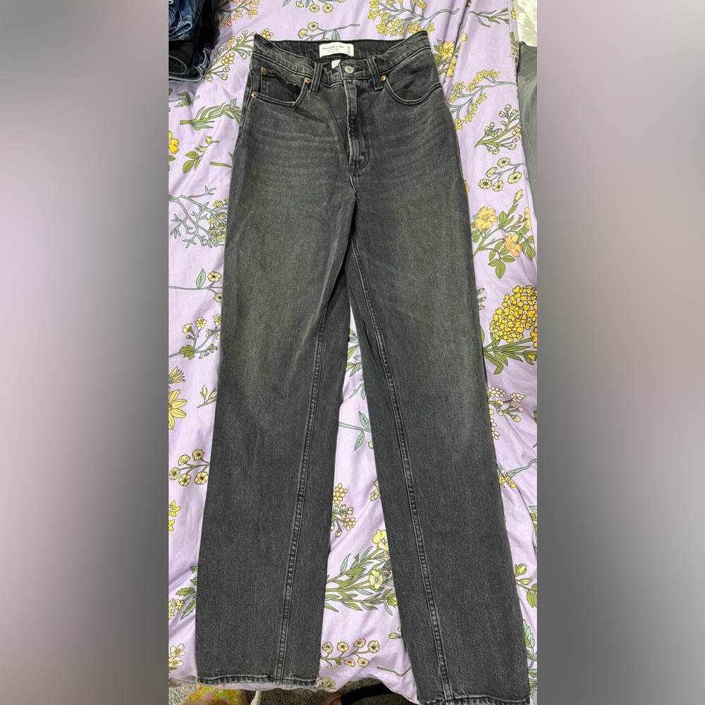 Abercrombie & Fitch Charcoal Straight Leg Jeans